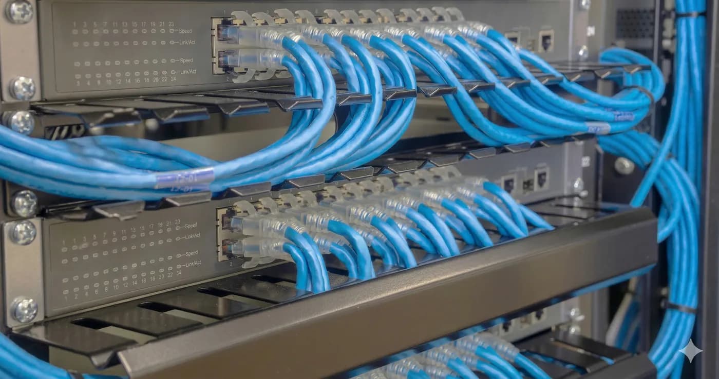 Câblage Structuré Cat 6A & Réseau Haute Densité Tour d'Affaires
